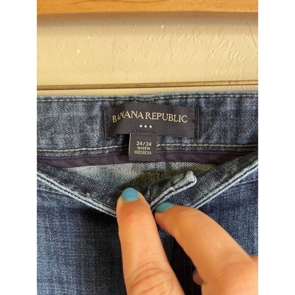 Banana Republic Factory Size 34 x 34 Dark Wash Straight Leg Jeans - Picture 3 of 7